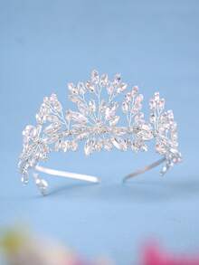 1pc Elegant Alloy Rhinestone Headband, Sparkling Crystal Bohemian Bridal Hair Accessory, Suitable For Women's Events, Parties, All Seasons,Festival,Party, Head Jewelry, Head Chain, Headpiece - Silver - View 3