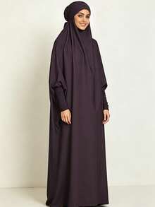 1 chiếc Khima (khăn choàng cầu nguyện) Jilbab, thiết kế rộng rãi, kín đáo, khăn trùm đầu cầu nguyện cao cấp dành cho phụ nữ Hồi giáo, trang phục Hồi giáo Khimar Abaya Jilbab, vật dụng cần thiết khi đi du lịch, khăn tắm biển. - Nhiều màu - Xem 7