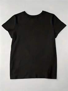 Tallas Grandes - Tallas Grandes - Ropa de Mujer Tallas Grandes, Camiseta de Mujer Tallas Grandes, Top Casual de Manga Corta con Cuello Redondo, Tejido de Elasticidad Media, Lavable a Máquina, Ajuste Cómodo para Todas las Temporadas, Camiseta de Mujer, Camiseta con Estampado Plano 2D Único, Ajuste Cómodo - Negro - Ver 2