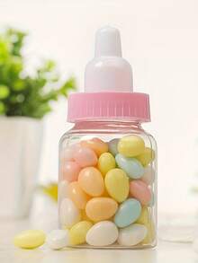 12/6pcs/1pc-Pink & Blue Mini Baby Bottle Candy Boxes, Gender Reveal Party Supplies, Baby Shower Favors, Baby Shower Decorations, Mini Plastic Baby Bottle Candy Containers, Baptism And Naming Party Mini Baby Bottle Candy Boxes, Mini Bottle Shaped Candy Containers, Suitable For Baby Shower, Gender Reveal, Baptism Party Supplies - Multicolor - View 5