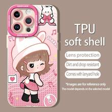 Música con temática de conejita de anime rosa bailando.funda de teléfono Fundas compatibles con ,Apple,VIVO,OPPO,,, y Honor.Fabricadas en silicona TPU,ofrecen protección contra golpes y caídas. - Blanco - Ver 5