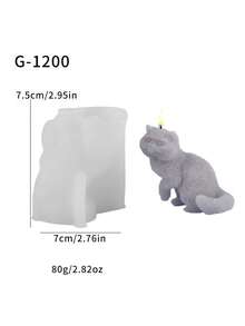 1个硅胶模具，用于制作3D招财猫蜡烛 - A-白色 - 查看 7