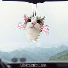 Car Air Fresheners - Cute Cat Faces Freshener Hanging 2.76in Ornaments Refresh Air Fragrant Pendant Essential Gift For 2D Flat Car Accessories Decoration Interior Home Household Long-Lasting Scent - Cute Cat Faces - View 2
