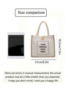 Custom Photo Linen Tote & Cosmetic Bag Set, Large Capacity Portable Shopping Bag. Perfect For Daily Commute, Travel, Beach And Outdoor Use. - Multicolor - View 6