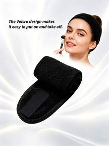 Black Skincare Tool Set: Roller, Gua Sha Board, Hair Band, Wrist Strap, Transparent Makeup Bag. Facial Cleansing & Skincare Accessories, Practical Home & Travel Set, Suitable For Personal Use Or Gift - Black - View 11