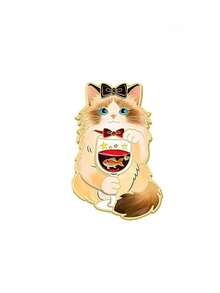 1pc Gentleman & Lady Cat Brooch, Creative Metal Badge, Bag/Clothing Decor, Delicate Design, Versatile Daily & Party Outfit Accessory - Multicolor - View 13