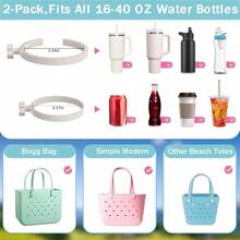 3 Packs Bogg Beach Tote Bag With 2 Pack Insert Hooks Accessories Bogg Bags Travel Makeup Clean Toiletry Brush Organizer Cosmetic Divider Storage Inner Pouch - 白色手機杯架套裝 - 查看 5