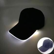 Sombrero fluorescente LED de fibra óptica, gorra de béisbol brillante de neón, suministros de fiesta de baile, sombrero de Rap de hip hop, accesorios de Club, disfraz - 05 blanco - Ver 13