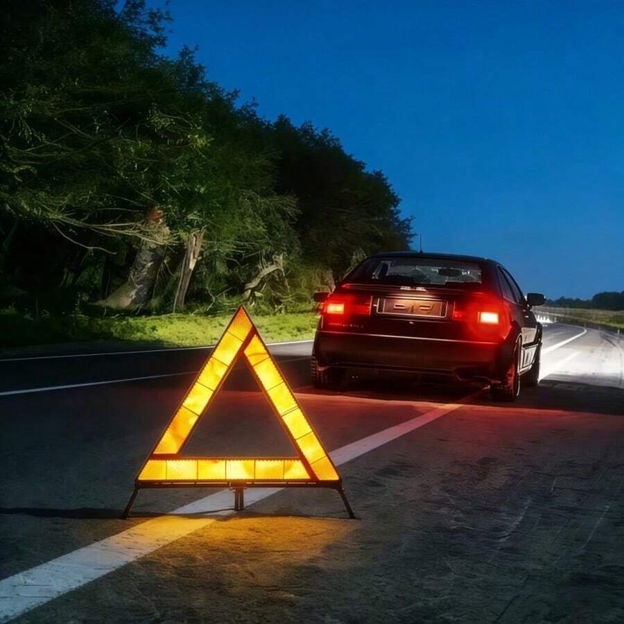 汽车安全三角警示牌，夜间高反光度，紧急故障停车必备，驾驶安全防护装备