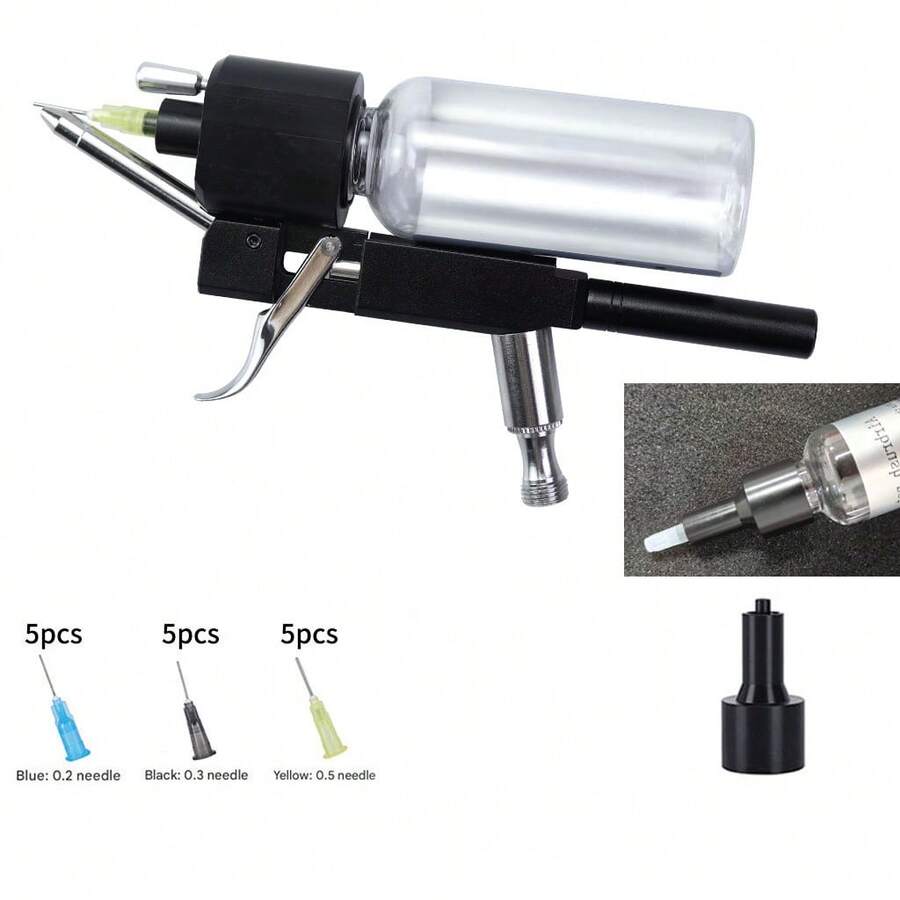 YD-MX116A Gravity Feed Dual-Action Airbrush Gun With 3 Nozzle Sizes - Ideal For Tattooing, Cake Decorating, And Toy Model Painting