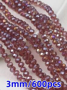 600Pcs 3mm AB Color Faceted Crystal Glass Beads, Rondelle Loose Spacer Beads For Jewelry Making DIY Crafts Wind Chimes Suncatchers Bracelets Necklaces - Multicolor - View 15