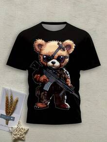 Camiseta de moda para hombre con estampado 3D Hasna Novel - Negro - Ver 10
