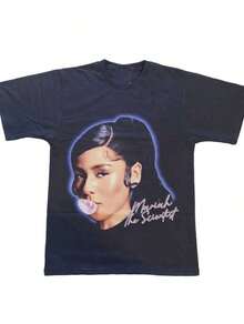 1 Piece Mariah Scientist Rapper Young Hip-Hop T-Shirt For Men And Women, Classic Women's T-Shirt With Free Thugs Print, Crew Neck, Short Sleeve, Y2K Vintage Streetwear Style, Oversized Graphic Cotton T-Shirt For Women, Loose And Comfortable, 180g 100% Cotton, All Designs Are Printed. Unisex. - A11 - 查看 2