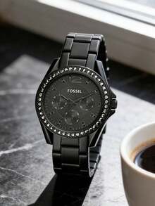 Reloj analógico negro Riley de Fossil para mujer ES4519 - Negro - Ver 2