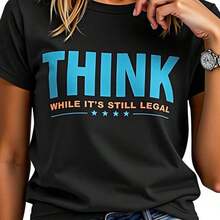Camiseta de manga corta para mujerDivertidoPolíticoDeclaraciónCamiseta - "Piensa"MientrasEsLegalEsloganYPistolaDerechosDiseño,RedondoCuelloCortoMangaInformalChaqueta,CómodoA-FormadoVersiónAdecuadoParaDiarioDesgasteY2APromociónRopaPrimavera/Verano/OtoñoDesgaste,ManoLavadoYSecoLimpieza,RedondoCuello,RegularEstilo,NegritaAzulYBlancoPatrónImpresión,HumorísticoDeclaraciónCamisaDel padreDía,Resistente a la decoloraciónParaAdultos,MinimalistaEstilo,Camiseta que absorbe la humedad para el verano - Negro - Ver 7