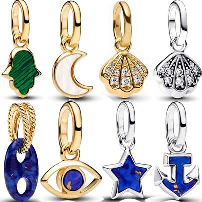 1 Pc Fashion ME MINI Beads Dangle Charm Silver Plated Fit Bracelet Necklace DIY Holiday Gift