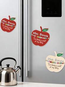 1/3/5 piezas Imanes de nevera de acrílico con forma de manzana personalizables, se pueden imprimir nombres y textos. Diseñados con el símbolo clásico de "manzana", adecuados para maestros, admiten personalización de nombres de maestros - Multicolor - Ver 8