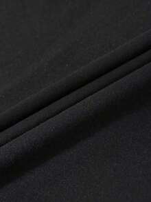 Camiseta de cuello redondo holgada con bordado de letra NY en negro, top casual de verano; Camiseta casual de manga corta gris claro, diseño elegante y cómodo, camiseta casual para exteriores - Negro - Ver 6