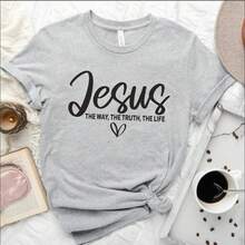 Camiseta blanca, corte holgado, estampado de letras, moderna de manga corta, top de algodón puro, estampado de alta gama para verano, estilo europeo y americano, moderna de media manga. - Camisa blanca de manga corta - Ver 4