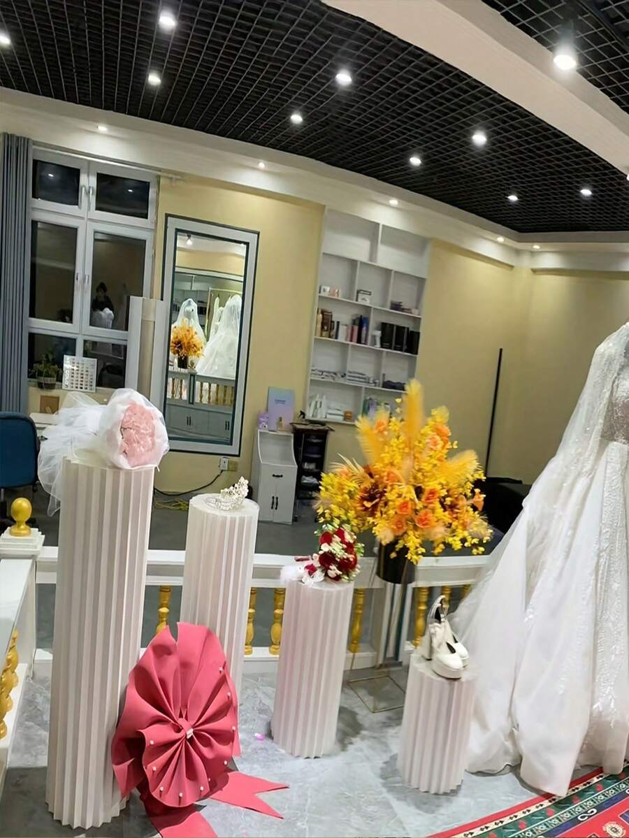 Foldable Paper Cylinder Column - Suitable For Wedding, Birthday, Holiday Celebrations Decor, Thickened Paper Roman Column Stage Decoration, Collapsible Paper Art Roman Column For Mall And Exhibition Hall