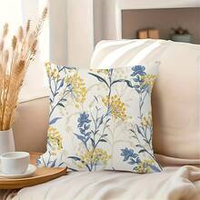 1PC Plant Flower Pillow Cover, Double-Sided Printing, Zipper Closure, Suitable For Bedroom, Sofa, Living Room, Car, RV, Holiday Gift Decoration Pillowcase (Excluding Pillow Core) - Multicolor - View 4
