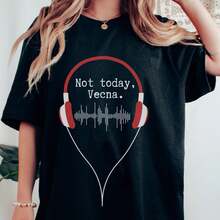 100% Cotton Men's T-Shirt With Not Today Vecna Printed, Ultra Soft And Breathable, Best Gift For Friends, All Seasons Suitble. - 黑色4 - 查看 11