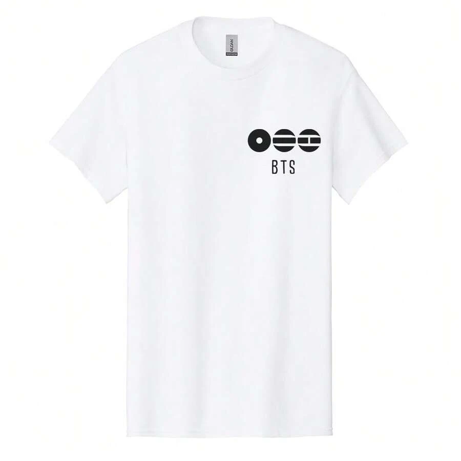 Camiseta Arirang, Camiseta Estilo K-pop, Regalo para Fans del Army, Camiseta de Manga Corta de Algodón Puro Suave de Primera Calidad, Prenda de Moda Casual de Corte Relajado para Mujeres Jóvenes, Ideal para Moda Urbana, Escuela, Uso Diario, Playa, Viajes, Citas al Aire Libre, Ropa Casual Sencilla. - Blanco - Ver 1