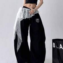 Spring/Summer Layering Essential Vintage Versatile Lace Trim Triangle Scarf, One-Piece Tie-Up Viral Butt Curtain - A - View 1