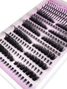HBZGTLAD Nuevas pestañas inferiores esponjosas de 15 filas + cabello de hada + racimos de pestañas inferiores esponjosas de 60D-200D y puntiagudas Extensiones de racimos de pestañas individuales voluminosas Racimos de pestañas puntiagudas DIY Longitud mixta 0.07 Grosor Curvatura D - D - Ver 5