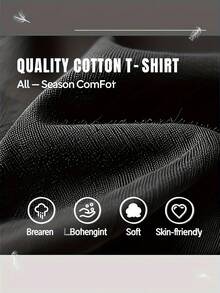 Women's Premium Vintage Floral Short Sleeve T-Shirt, 100% Cotton, Loose Fit, Red Orchid Print, Breathable Casual Top, Personalized Everyday Wear, Letter Pattern, Summer Short Sleeve T-Shirt For Adult Women, Breathable Fabric, Suitable For Back To School Season, Ideal For Outdoor Wear, Perfect Gift, . - 黑色 - 查看 6
