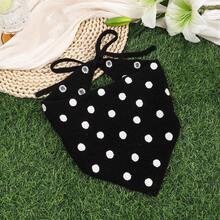 1pc Polka Dot Print Triangular Knit Headband, Fashion Headdress Triangular Scarf, Vacation Style Decorative Headband Gift For Friends Summer Hair Accessories Beach Hair Bands Women Bandana - Multicolor - View 8