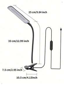 1 buah Lampu Meja LED Jepit Bertenaga USB dengan Leher Angsa yang Dapat Diatur, Desain Jepit yang Praktis Cocok untuk Membaca, Penggunaan Kantor, dan Perlindungan Mata. Dengan Saklar On/Off, Kontrol Tombol, dan Desain Berkabel - Ideal untuk Kantor Rumah, Samping Tempat Tidur, Komputer, Panggilan Video, dan Kerajinan Tangan (Hitam/Putih) - Lampu meja jepit - View 12