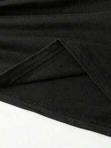 Camiseta de manga corta con cuello redondo para mujer, para llevar a diario en verano tallas grandesPure-Cotton - Negro 1 - Ver 5