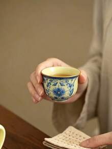 高端中式陶瓷茶具，家用瓷器茶具，中式茶杯，乔迁节日礼品，茶杯，精致茶杯，陶瓷茶具，功夫茶杯 - 彩色 - 查看 6