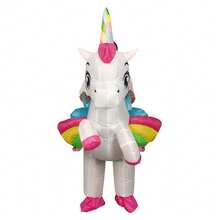 Inflatable Unicorn Costume For Adults, Colorful Inflatable Horse Shaped Outfit With Heart Design, Suitable For Holiday Parties, Cosplay Performances And Carnivals,Party - Multicolor - View 5