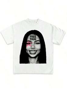 1 Piece Mariah Scientist Rapper Young Hip-Hop T-Shirt For Men And Women, Classic Women's T-Shirt With Free Thugs Print, Crew Neck, Short Sleeve, Y2K Vintage Streetwear Style, Oversized Graphic Cotton T-Shirt For Women, Loose And Comfortable, 180g 100% Cotton, All Designs Are Printed. Unisex. - A18 - 查看 8