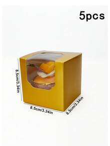 5pcs/20pcs/50pcs Window Bread Box, Pastry Box, New Large Square Cake Box, Small Kraft Paper Cupcake Box, Suitable For Cookies, Macarons, Mini Snacks, Suitable For Holidays, Parties, Paper Cup Cake Box, Birthday Gift Packaging - Multicolor - View 23