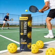 3pcs/Set 26-Hole Pickleball, Professional High Elasticity Wear-Resistant Indoor Pickleball Set, Suitable For Beginners And Advanced Players On Indoor Courts - Multicolor - View 2
