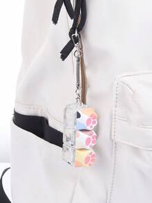 Llavero con forma de pata de gato lindo, anillo para llaves, juguete antiestrés para aliviar la tensión, prueba de presión, tapa de llave, colgante para mochila, regalo de pareja para vacaciones - Multicolor - Ver 8