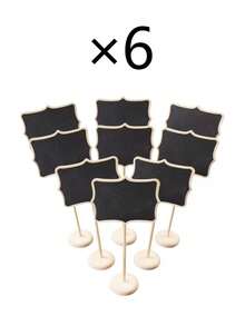 6pcs Desktop Chalkboard Labels - Vintage-Style Erasable Mini Chalkboards With Stands. Ideal Decorative Tags For Holiday Parties, Home Bars, Cakes, And Floral Arrangements. Perfect For Use At Birthday Parties, Graduation Parties, Themed Events, Anniversaries, Wedding Ceremonies, Housewarming Parties, Bridal Showers, And More. - Multicolor - View 12