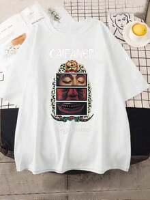 Playera gráfica casual juvenil 1 pieza Blusas para mujer Hermosas blusas para mujer Conjuntos de ropa para mujer Camisetas El Silencio Blancas y Playera con diseño de rostros impresos Impresión de alta calidad Cuello redondo Corte básico holgado Transpirable Versátil Lavable a máquina Talla cómoda S ~ 3XL Esencial para uso diario casual y deportivo Verano - Blanco - Ver 1