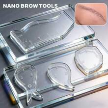 Teardrop Eyebrow Shaping Ruler | Nano Eyebrow Customization Ruler, Eyebrow Arch Shaping Tool, 1 Minute Acrylic Reusable Quick Draw PMU Microblading Eyebrow Template, No Electricity Required - Multicolor - View 6