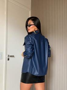 Stylish Casual Coats For Cross-Border Europe And America - Biru - View 3