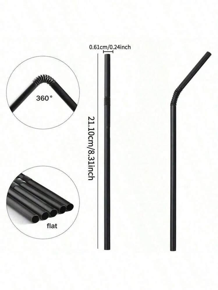 Disposable Plastic Straws, Multi-Purpose Party Beverage Straws, Suitable For Holiday Gatherings, Camping, Beach Dinners - Multicolor - View 4