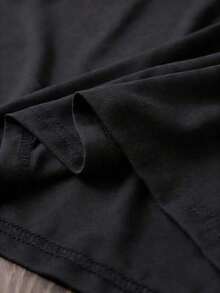 Playeras De Mujer Camisa De Mujer Con Cuello Redondo Y Estampado Deportivo - Blusa Casual De Cuello Redondo - Camiseta Ligera Apta Para Todas Las Estaciones - Negro - Ver 4