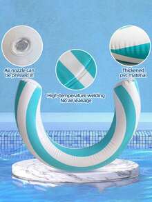 1pc U-Shaped Inflatable Pool Float Chair, Striped Water Lounger Float Ring, Portable PVC Adult Pool Float Seat, Perfect For Summer Beach Parties, Pool Water Entertainment, Pools, Lakes, Beaches, And Backyards. - A - View 8
