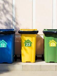 Trash Can Stickers (1/2/3/4/5/6/7/8/10pcs): Customizable Labels, Mailbox Numbers And Street Name Decals. Custom Street House Number And Trash Can Identification Stickers - Waterproof, Durable, Self-Adhesive, Easy To Apply. Multiple Colors Available; Suitable For Trash Cans, Mailboxes, Gates, Recycling Bins And Street Signs - Perfect For Outdoor Residential And Property Identification. - Multicolor - View 7