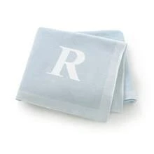 1件 26字母針織嬰兒毯，極簡休閒嬰兒披毯，適合四季使用，嬰兒洗禮禮物 - 淺藍 - 查看 22