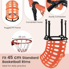 GOFLAME Basketball Rebounder 360° Rotating Basketball Return System For Adults And Teenagers Basketball Trainer With 4 Removable Hooks - Black - View 6