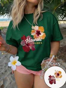 Women's Short-Sleeved 'Bride' T-Shirt In Pink Gradient With Sparkling Stars, 100% Polyester, Round Neck, Casual Style, Summer 2026, Machine Washable - 橄欖綠 - 查看 6
